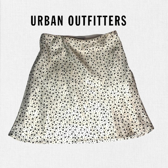 Urban Outfitters Dresses & Skirts - Urban Outfitters Y2K White Mini Skirt with Black Floral Print Mini Skirt, XS